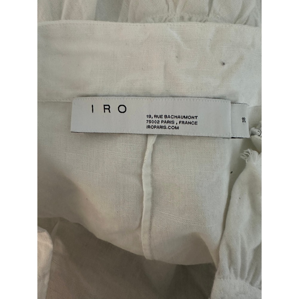 IRO Paris White Linen Ruffle Wrap Mini Skirt - Picture 5 of 8